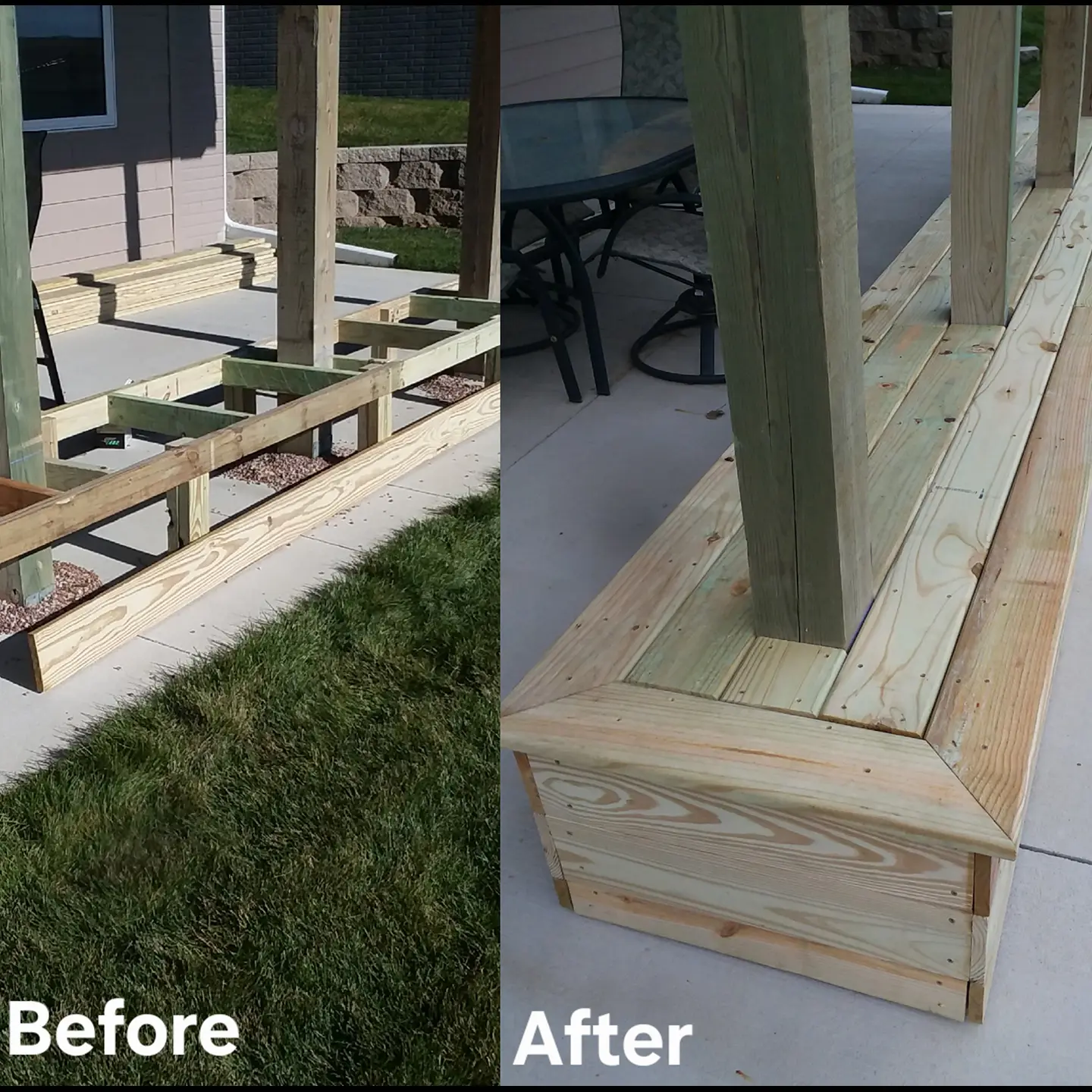 Patio bench project Sioux City